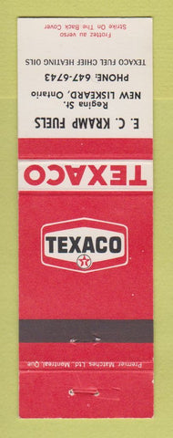 Matchbook Cover - Texaco oil gas EC Kramp Fuels New Liskeard ON
