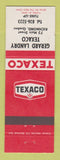 Matchbook Cover - Texaco oil gas Gerard Landry Richmond QC