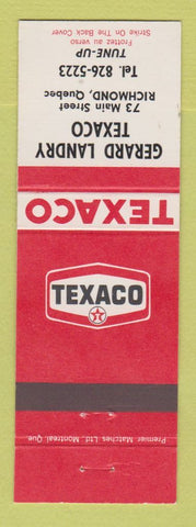 Matchbook Cover - Texaco oil gas Gerard Landry Richmond QC
