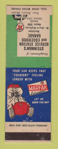 Matchbook Cover - Texaco oil gas Steinman's Garage Hazleton? PA LAMINATED