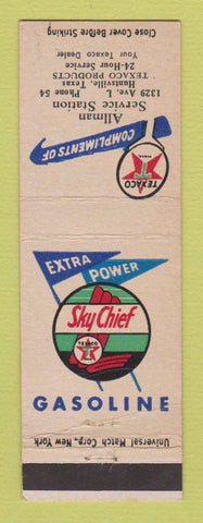 Matchbook Cover - Texaco oil gas Allman Service Huntsville TX low phone #