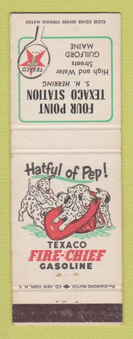 Matchbook Cover - Texaco oil gas Four Point Guilford ME
