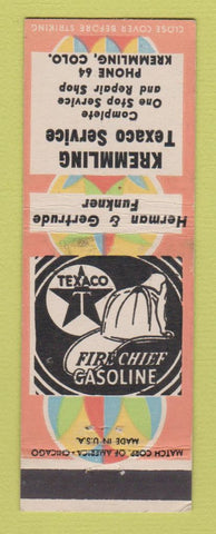 Matchbook Cover - Texaco oil gas Kremmling Service Colorado