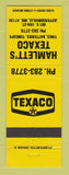Matchbook Cover - Texaco oil gas Hamlett's Jeffersonville IN