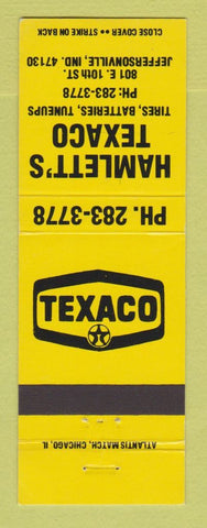 Matchbook Cover - Texaco oil gas Hamlett's Jeffersonville IN