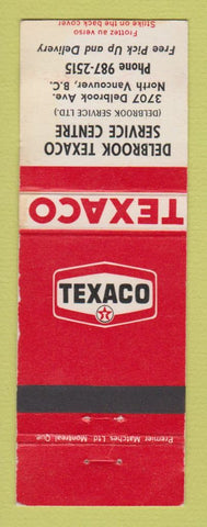 Matchbook Cover - Texaco oil gas Delbrook North Vancouver BC STAINED