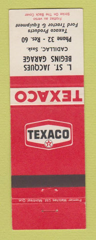 Matchbook Cover - Texaco oil gas Jacques Begins Garage Cadillac SK Ford Tractors