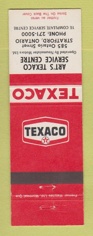 Matchbook Cover - Texaco oil gas Art's Service Stratford ON