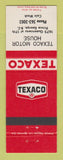 Matchbook Cover - Texaco oil gas Motor House Prince George BC