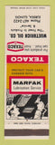 Matchbook Cover - Texaco oil gas Wuethrich Eureka IL