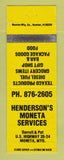 Matchbook Cover - Texaco oil gas Henderson's Moneta WY WEAR