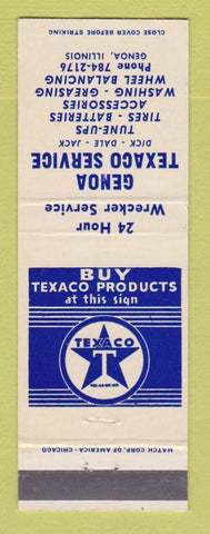 Matchbook Cover - Texaco oil gas Genoa IL