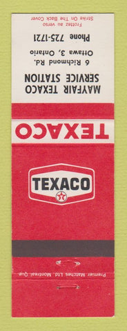 Matchbook Cover - Texaco oil gas Mayfair Service Ottawa ON