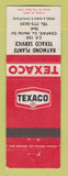 Matchbook Cover - Texaco oil gas Raymond Plante Chapais QC
