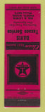 Matchbook Cover - Texaco oil gas Davis Service Pasco WA LAMINATED
