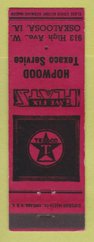 Matchbook Cover - Texaco oil gas Hopwood Oskaloosa IA