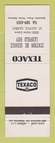Matchbook Cover - Texaco oil gas Leopold Roy St Sulpice QC