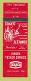 Matchbook Cover - Texaco oil gas Virden Joe Younge
