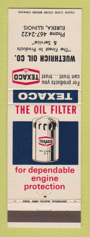 Matchbook Cover - Texaco oil gas Wuethrich Eureka IL