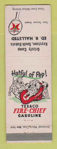 Matchbook Cover - Texaco oil gas Grizzly Camp Keystone SD