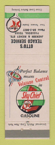 Matchbook Cover - Texaco oil gas Otto's Pasadena TX