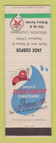 Matchbook Cover - Texaco oil gas Jack Cooper Stockton CA