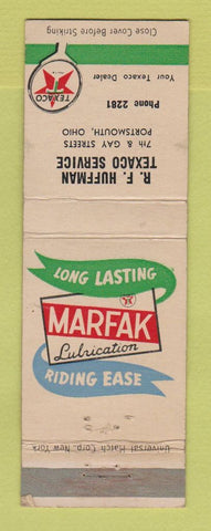 Matchbook Cover - Texaco oil gas RF Huffman Portsmouth OH WEAR
