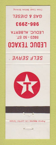 Matchbook Cover - Texaco oil gas Leduc AB