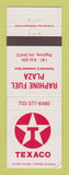 Matchbook Cover - Texaco oil gas Raphine Fuel VA