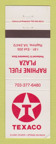 Matchbook Cover - Texaco oil gas Raphine Fuel VA
