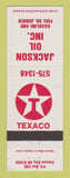 Matchbook Cover - Texaco oil gas Jackson Canyon City OR