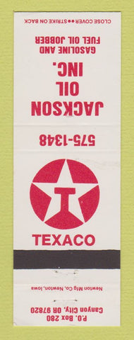 Matchbook Cover - Texaco oil gas Jackson Canyon City OR