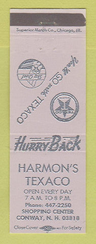Matchbook Cover - Texaco oil gas HARmon's Conway NH