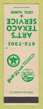 Matchbook Cover - Texaco oil gas Art's Service Crete IL