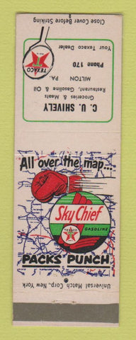 Matchbook Cover - Texaco oil gas CU Shively Milton PA LAMINATED