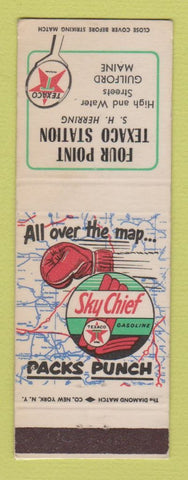 Matchbook Cover - Texaco oil gas Four Point Guilford ME LAMINATED