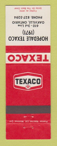 Matchbook Cover - Texaco oil gas Hopedale Oakville ON 1971