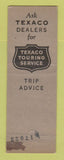 Matchbook Cover - Texaco oil gas Al Schnabel's New Braunfels TX LAMINATED