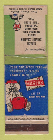 Matchbook Cover - Texaco oil gas Lima OH WEAR LAMINATED