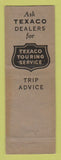 Matchbook Cover - Texaco oil gas Lima OH WEAR LAMINATED