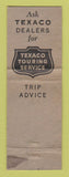Matchbook Cover - Texaco oil gas Nelson's Marshfield WI