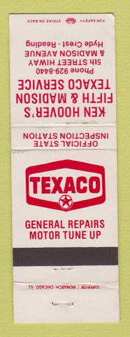 Matchbook Cover - Texaco oil gas Ken Hoover's Service Reading PA WEAR