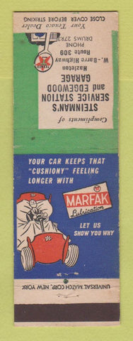 Matchbook Cover - Texaco oil gas Steinman's Garage Hazleton? PA