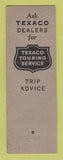 Matchbook Cover - Texaco oil gas Steinman's Garage Hazleton? PA