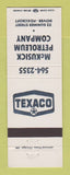 Matchbook Cover - Texaco oil gas McKusick Dover Foxcroft ME