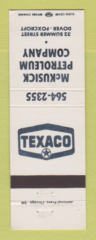 Matchbook Cover - Texaco oil gas McKusick Dover Foxcroft ME