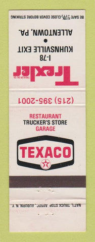 Matchbook Cover - Texaco oil gas Trexler Allentown PA truck stop