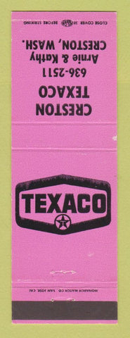 Matchbook Cover - Texaco oil gas Creston WA