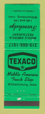Matchbook Cover - Texaco oil gas Travelodge Williamsburg IA WEAR