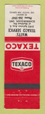 Matchbook Cover - Texaco oil gas Watts' Scarborough ON WEAR